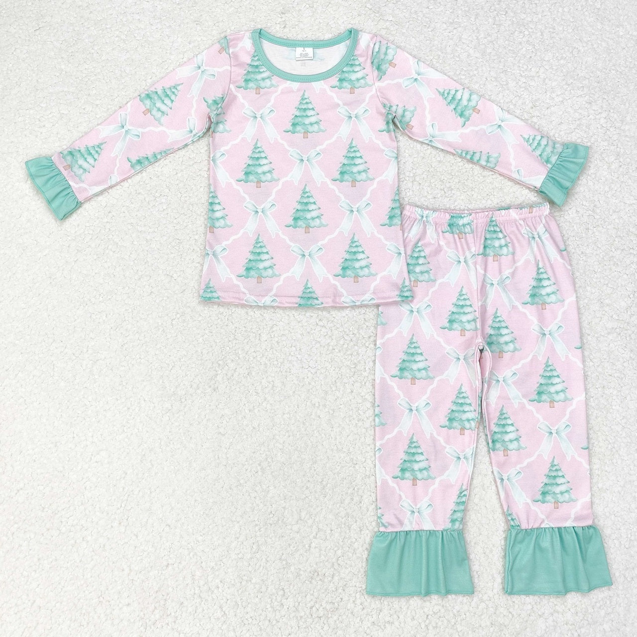 Baby Boy Girl Adult Women Christmas Tree Bows Sibling Family Romper Pajamas Clothes Set RTS