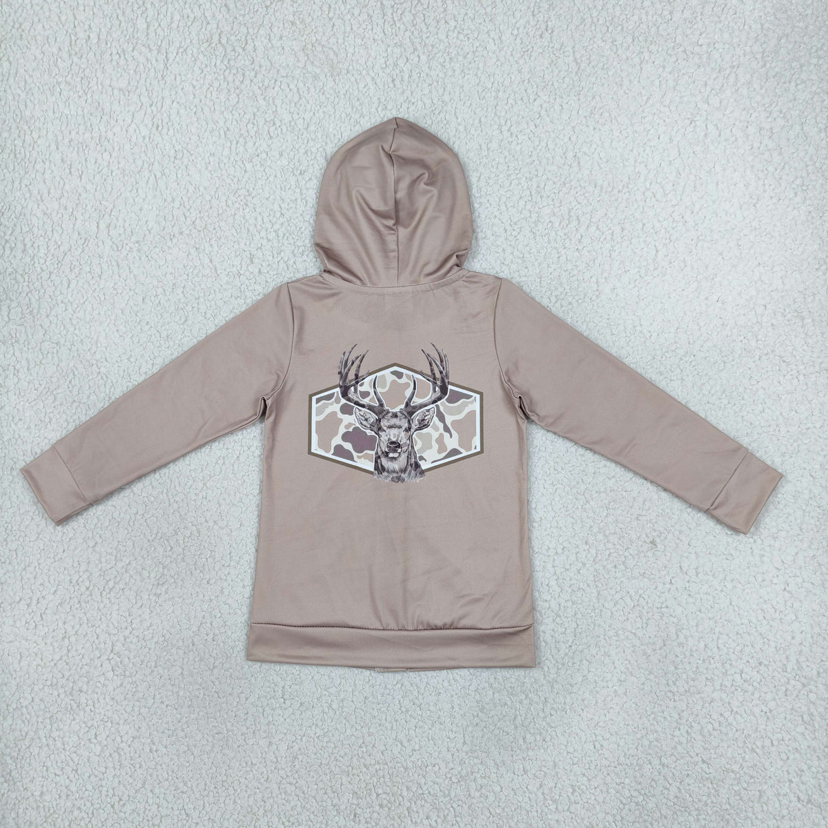 Baby Boy Long Sleeves Deer Camo Fall Hoodie Zipper Pockets Tops RTS