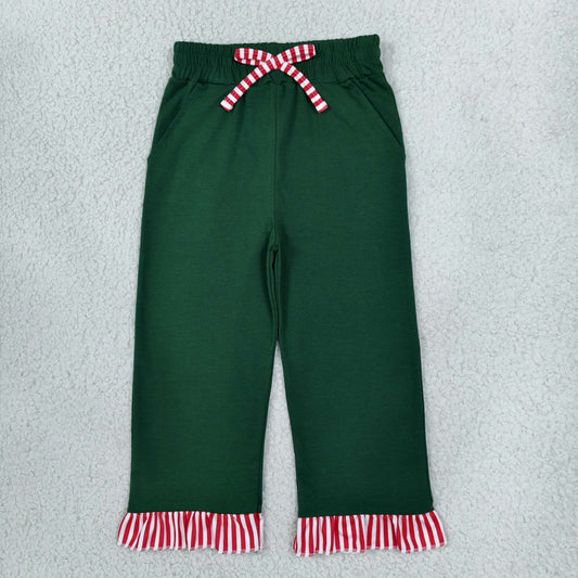 Baby Girls Kids Pockets Bows Green Pants Bottoms Clothes RTS