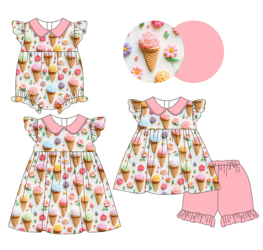 Baby Girl Popsicles Flower Sibling Romper Dress Set ( Moq 5 Each Style ) 1.9