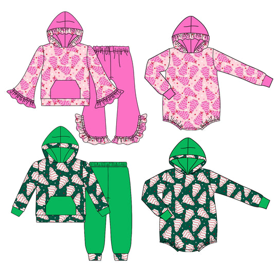 ( Moq 5 Each Style ) Baby Boy Girl Toddler Christmas Cake Trees Sibling Romper Set