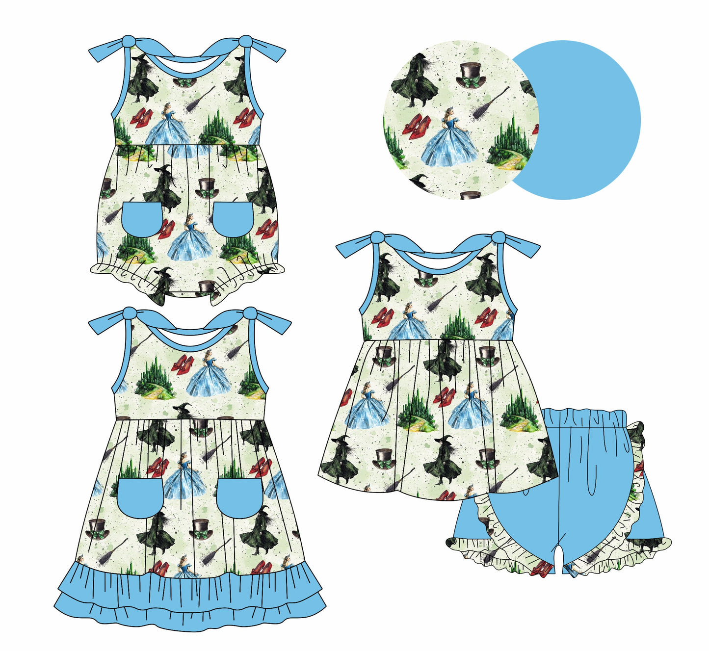 Baby Girl Witch Princess Sibling Romper Dress Set ( Moq 5 Each Style ) 1.10