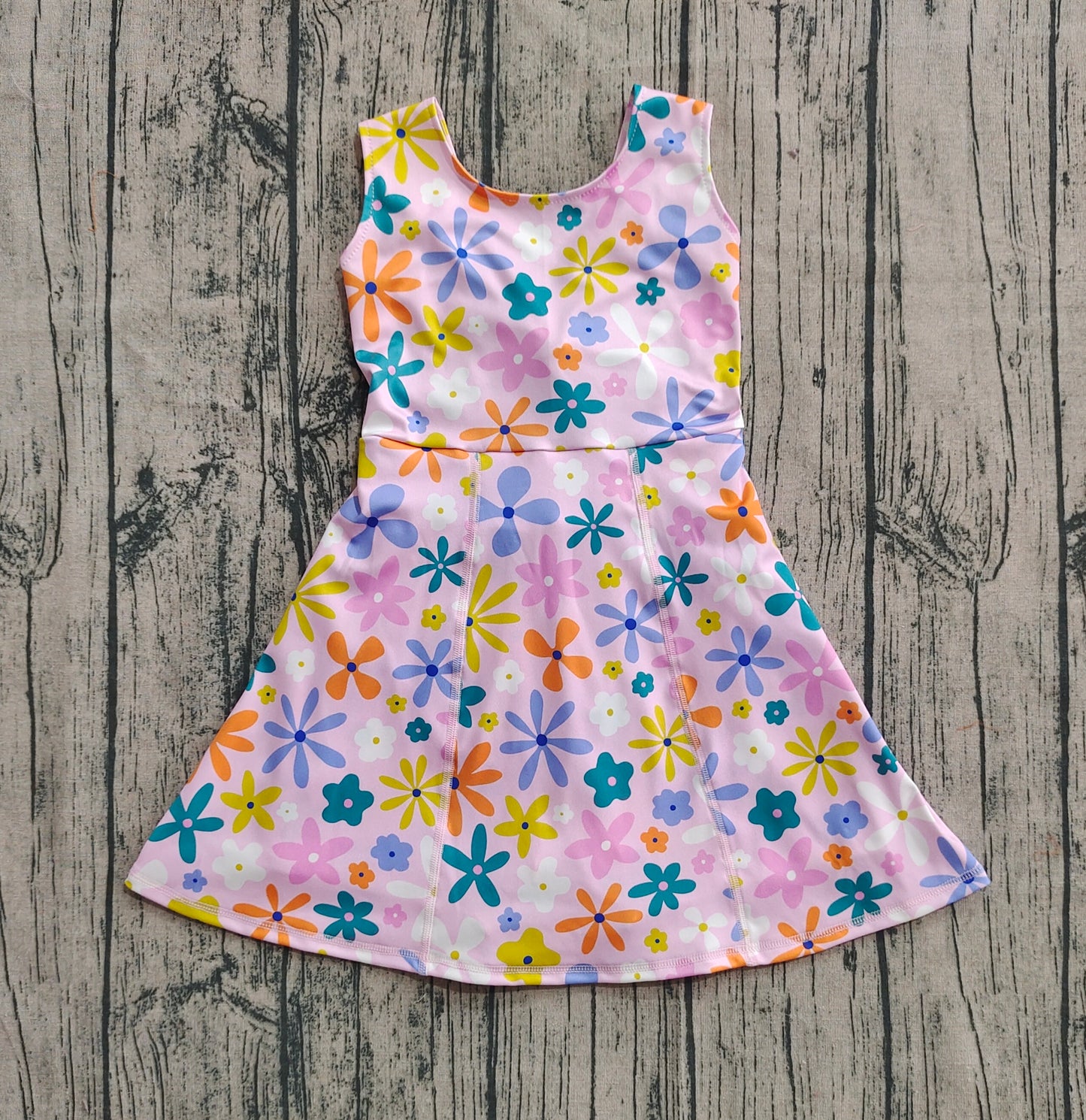 Baby Girl Sleeveless Colorful Flower Shorts Yoga Active Wear Skort Dress RTS