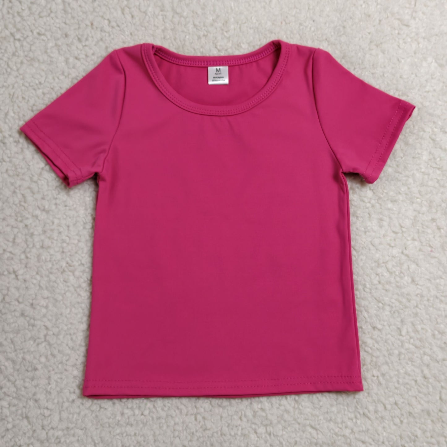 Baby Girls Kids Short Sleeves Hot Pink Shirt Yoga Active Tops Clothes RTS