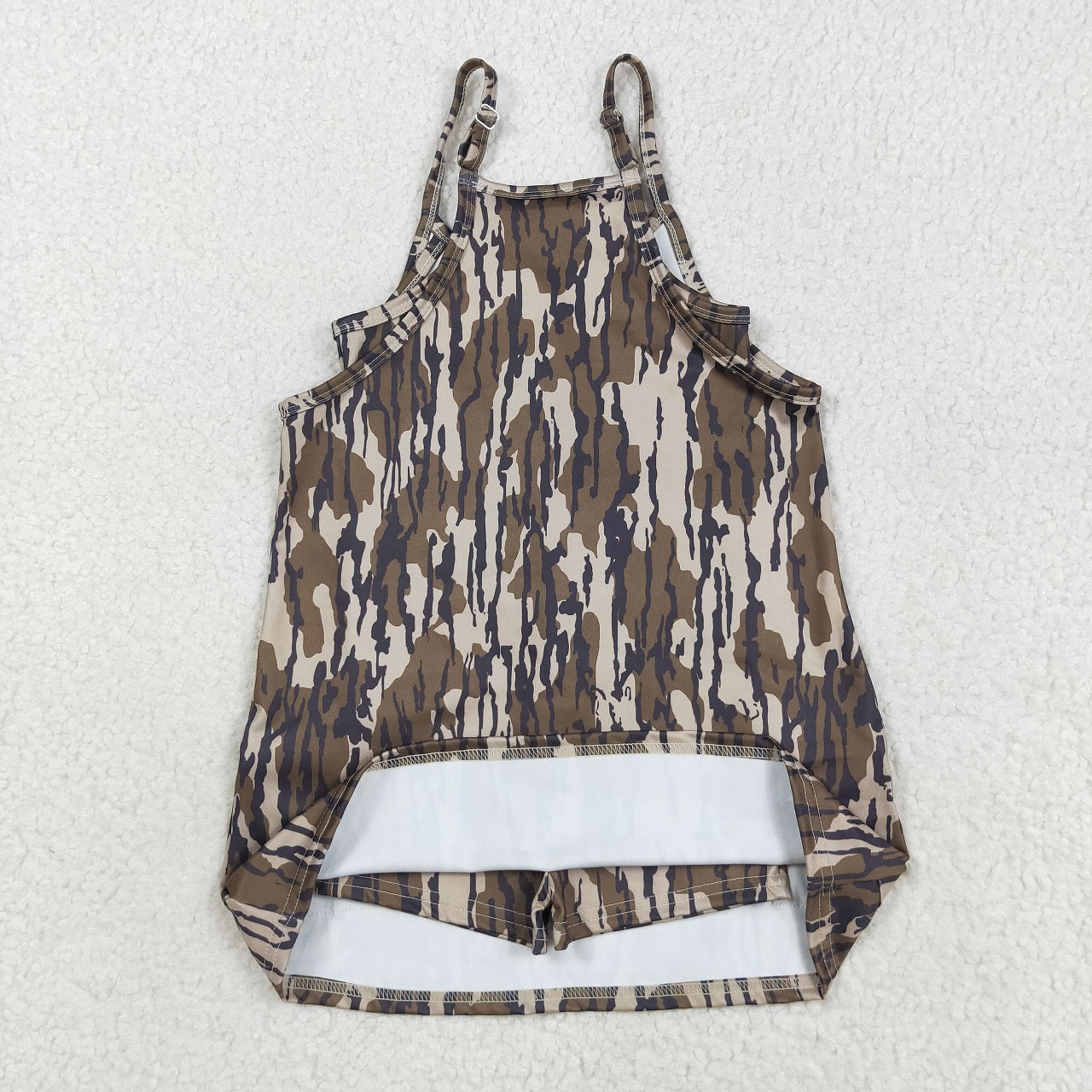 Baby Girl Adult Women Straps Brown Camo Pockets Yoga Active Sibling Family Mommy And Me Summer Dress RTS