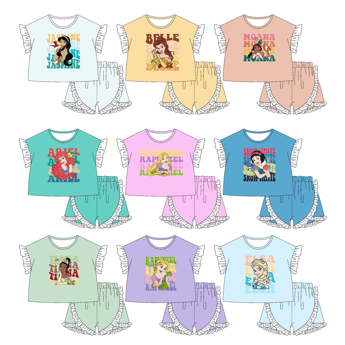 Baby Girl July 4th Dogs Sibling Romper Dress Set ( Moq 5 Each Style ) 1.21