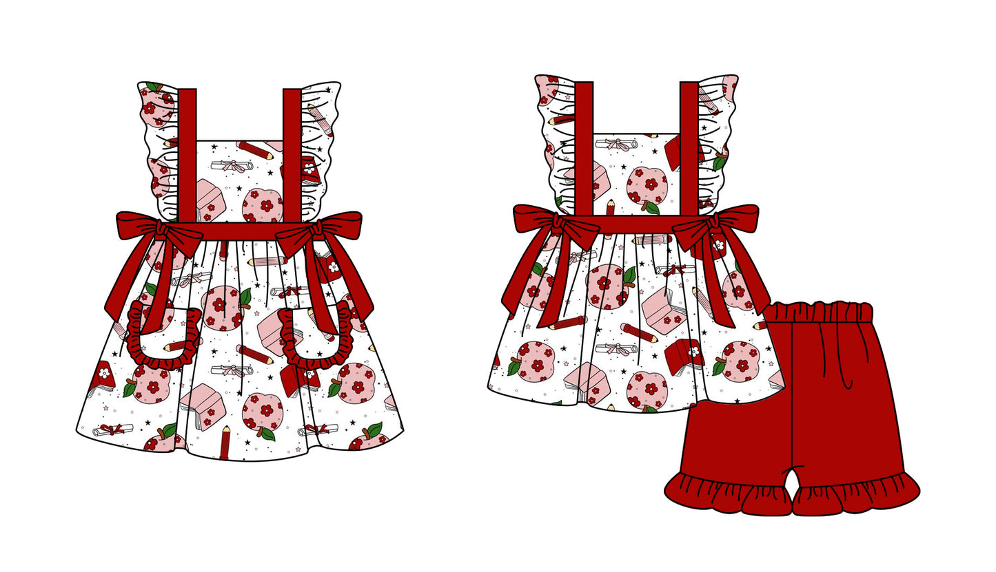 Baby Girl Back To School Pencil Apple Sibling Dress Set ( Moq 5 Each Style ) 1.6