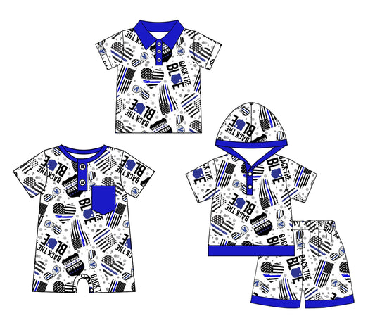 Baby Boy Short Sleeves Blue Sibling Romper Clothes Set ( Moq 5 Each Design ) 12.2