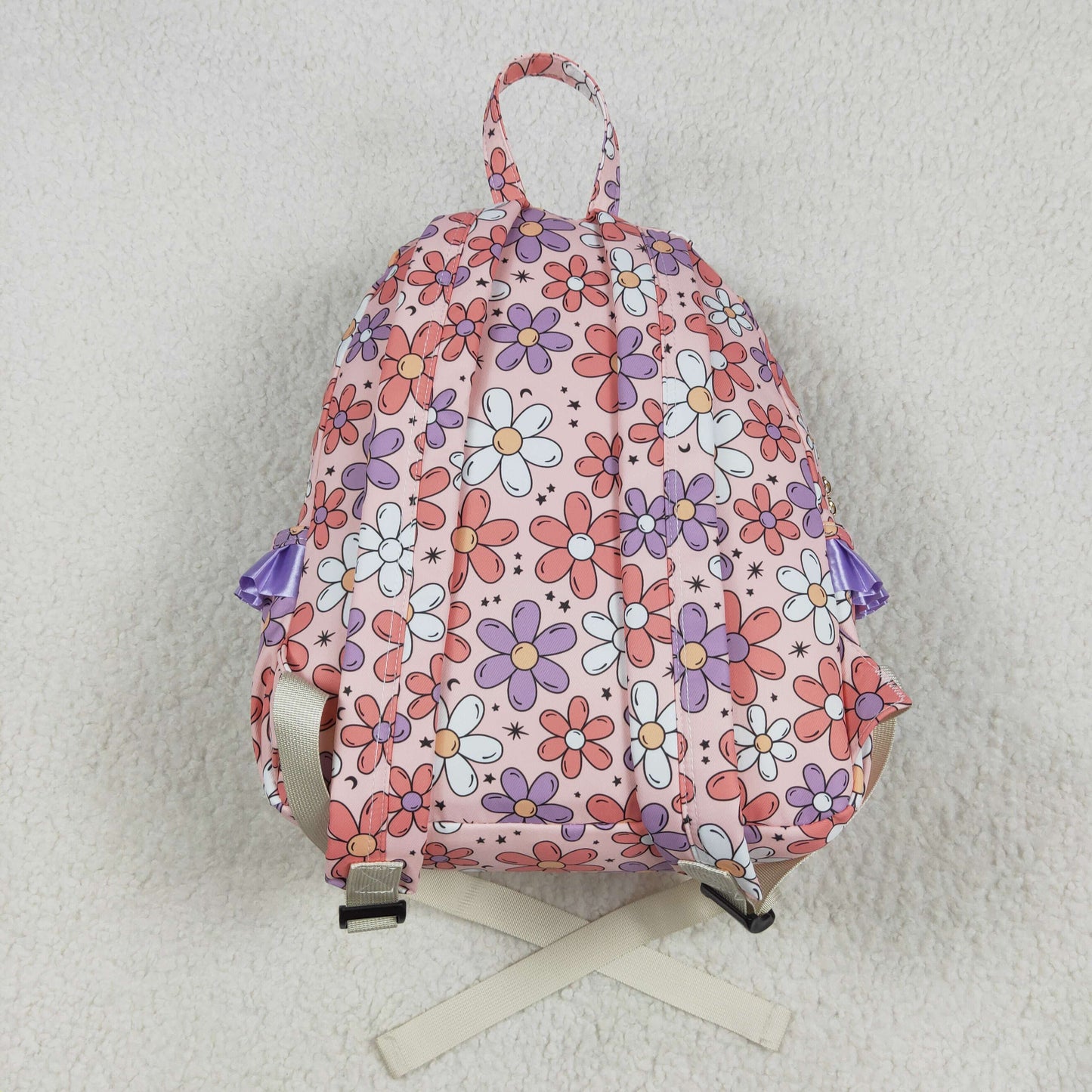Baby Girl Flower Purple Ruffle Backpack Bags RTS