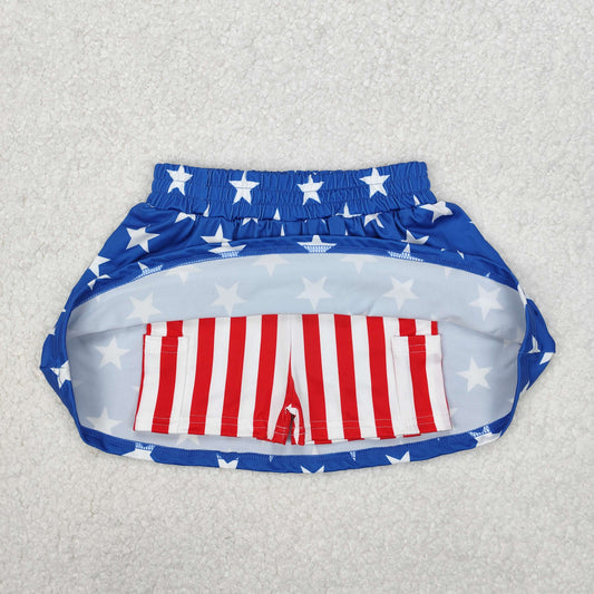 Baby Girl July 4th Stars Stripes Summer Skort Shorts Skirt RTS