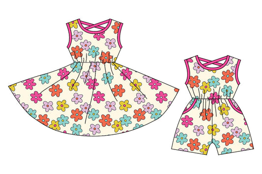 Baby Girl Flower Sibling Dress Jumpsuit ( Moq 5 Each Style ) 1.4