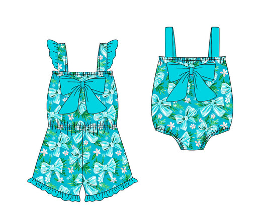 Baby Girl Bows Flower Sibling Romper Jumpsuit ( Moq 5 Each Style ) 1.23
