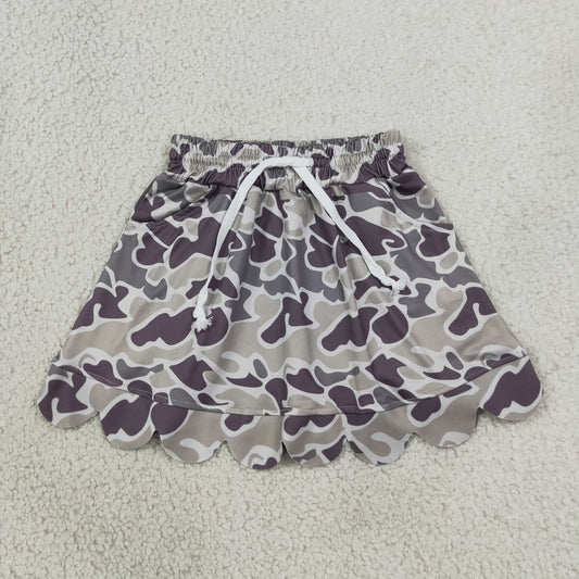Baby Girls Kids Camo Shorts Pockets Scallop Skirt Clothes RTS