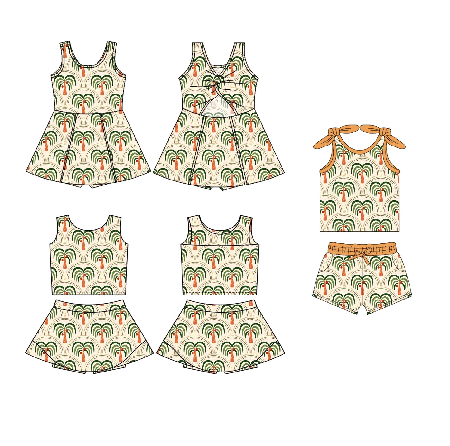 Baby Girl Sleeveless Tree Sibling Dress Set ( Moq 5 Each Style ) 3.31