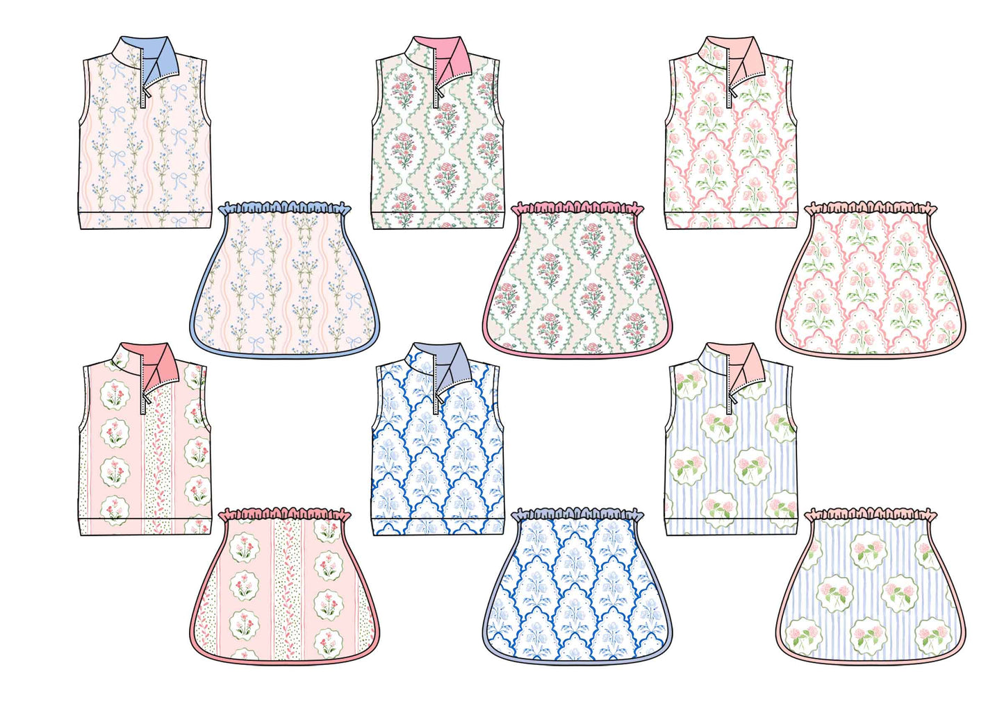 Baby Girl Flower Sibling Shorts Skirt Skort Set ( Moq 5 Each Style ) 1.21