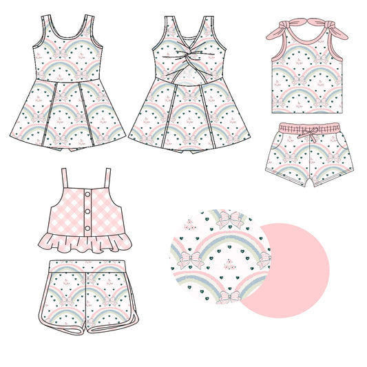 Baby Girl Rainbow Bows Floral Sibling Dress Set ( Moq 5 Each Style ) 1.20