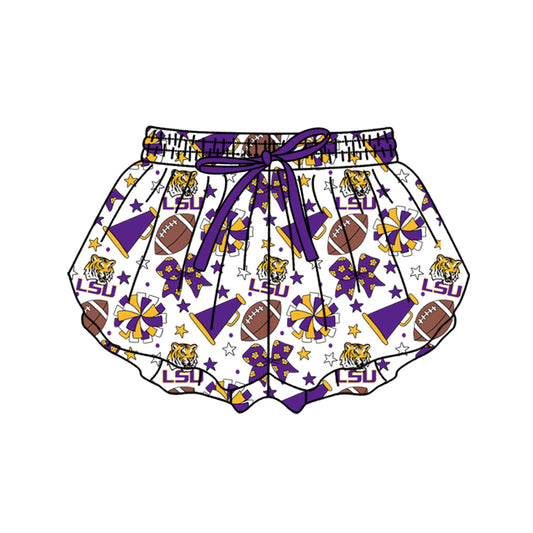 ( Moq 5 ) Baby Girls Kids Tigers Bows Cheer Football Shorts Bottoms Team Clothes