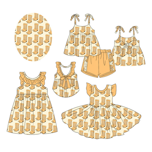 Baby Girl Western Boots Sibling Dress Set ( Moq 5 Each Style ) 2.17