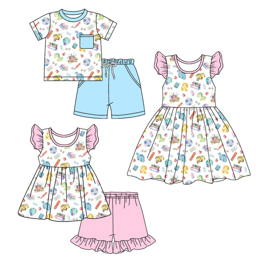Baby Boy Girl Back To School Sibling Dress Set ( Moq 5 Each Style ) 1.6