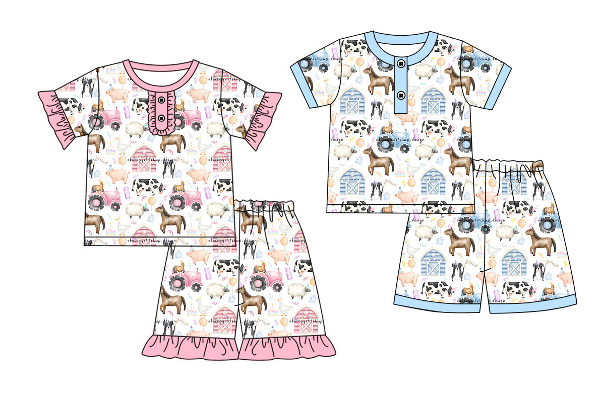 Baby Girl Farm Animals Sibling Pajamas Set ( Moq 5 Each Style ) 1.3