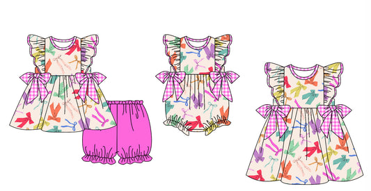 Baby Girl Short Sleeves Bows Sibling Romper Dress Clothes Set ( Moq 5 Each Design ) 11.27