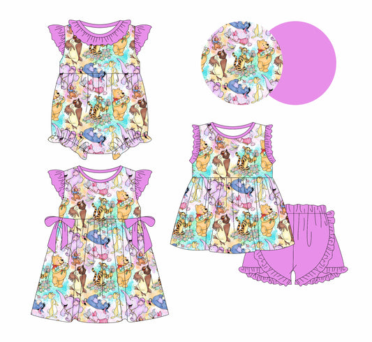 Baby Girl Ruffle Cartoon Sibling Romper Dress Set ( Moq 5 Each Style ) 3.21