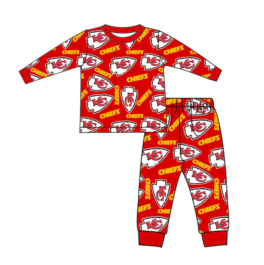 Baby Boy Long Sleeves Team KC Shirt Pants Pajamas Clothes Set ( Moq 5 )