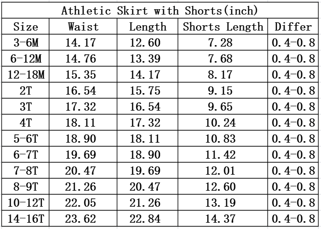 Baby Girl Toddler Yoga Active Shorts Skirt Skorts Bottoms RTS