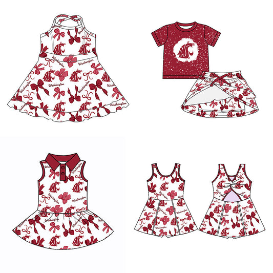 ( Moq 5 each style ) Baby Girl Team Sibling Bows Dress Set 5.28
