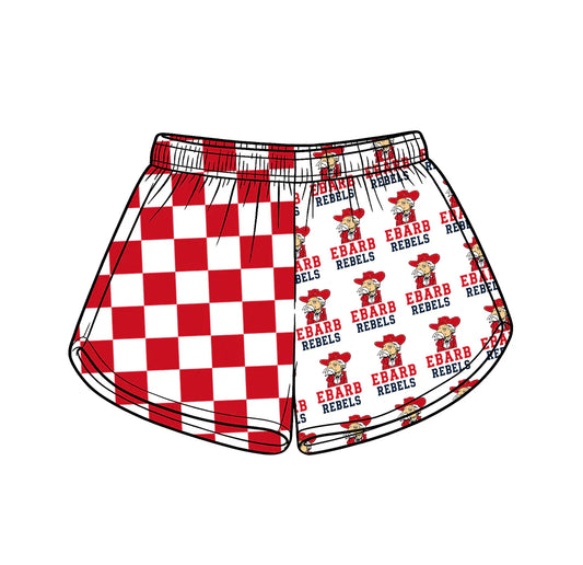 ( Moq 5 ) Baby Girls Kids Red Checked Team Shorts Summer Clothes