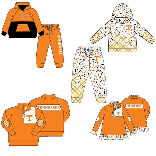 ( Moq 5 each style ) Baby Boy Girl T Team Sibling Orange Shirt Dress Set 8.21