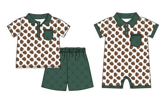 Baby Boy Short Sleeves Baseball Sibling Romper Set ( Moq 5 Each Design ) 12.10