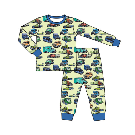 Baby Boy Toddler Long Sleeves Trucks Shirt Pants Pajamas Set