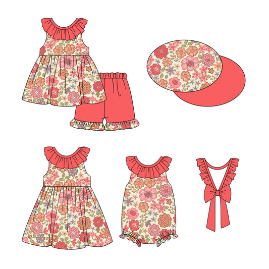 Baby Girl Flower Sibling Romper Dress Set ( Moq 5 Each Style ) 12.26