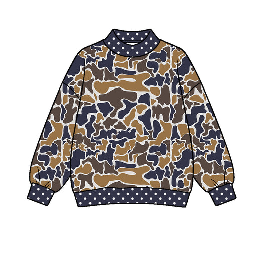 ( Moq 5 ) Baby Kids Toddler Long Sleeves Camo Print Shirt Tops Clothes