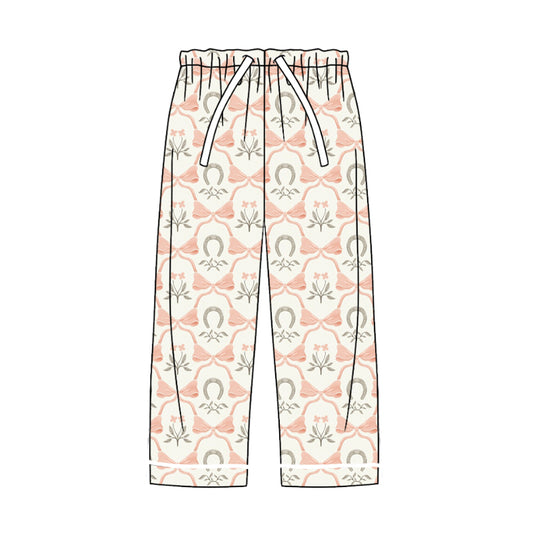 Adult Women Bows Flower Western Pajamas Pants Moq 5