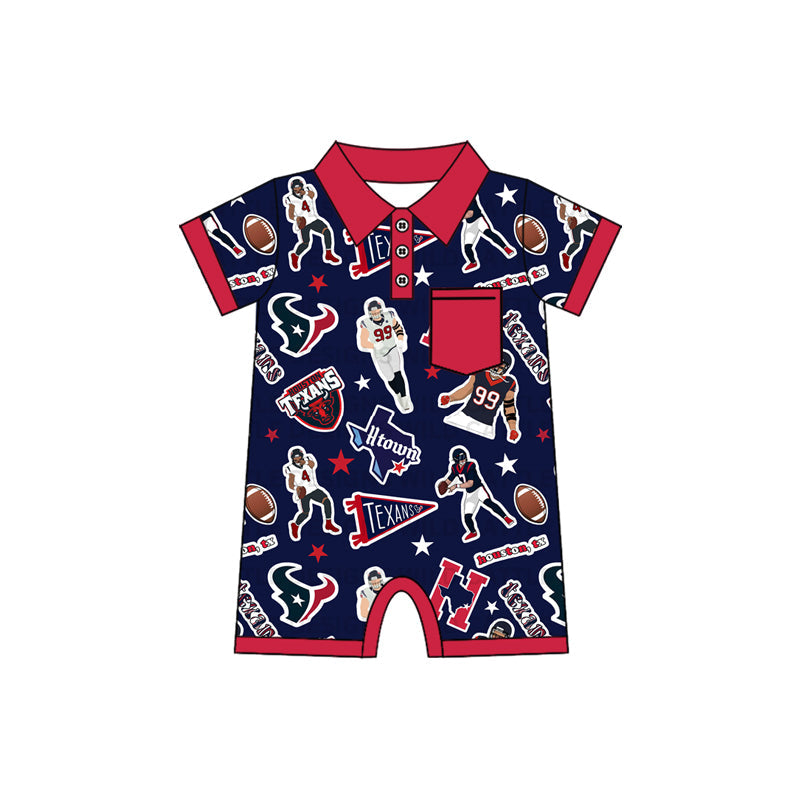 Baby Boy Short Sleeves Team Cow Buttons Romper Moq 5