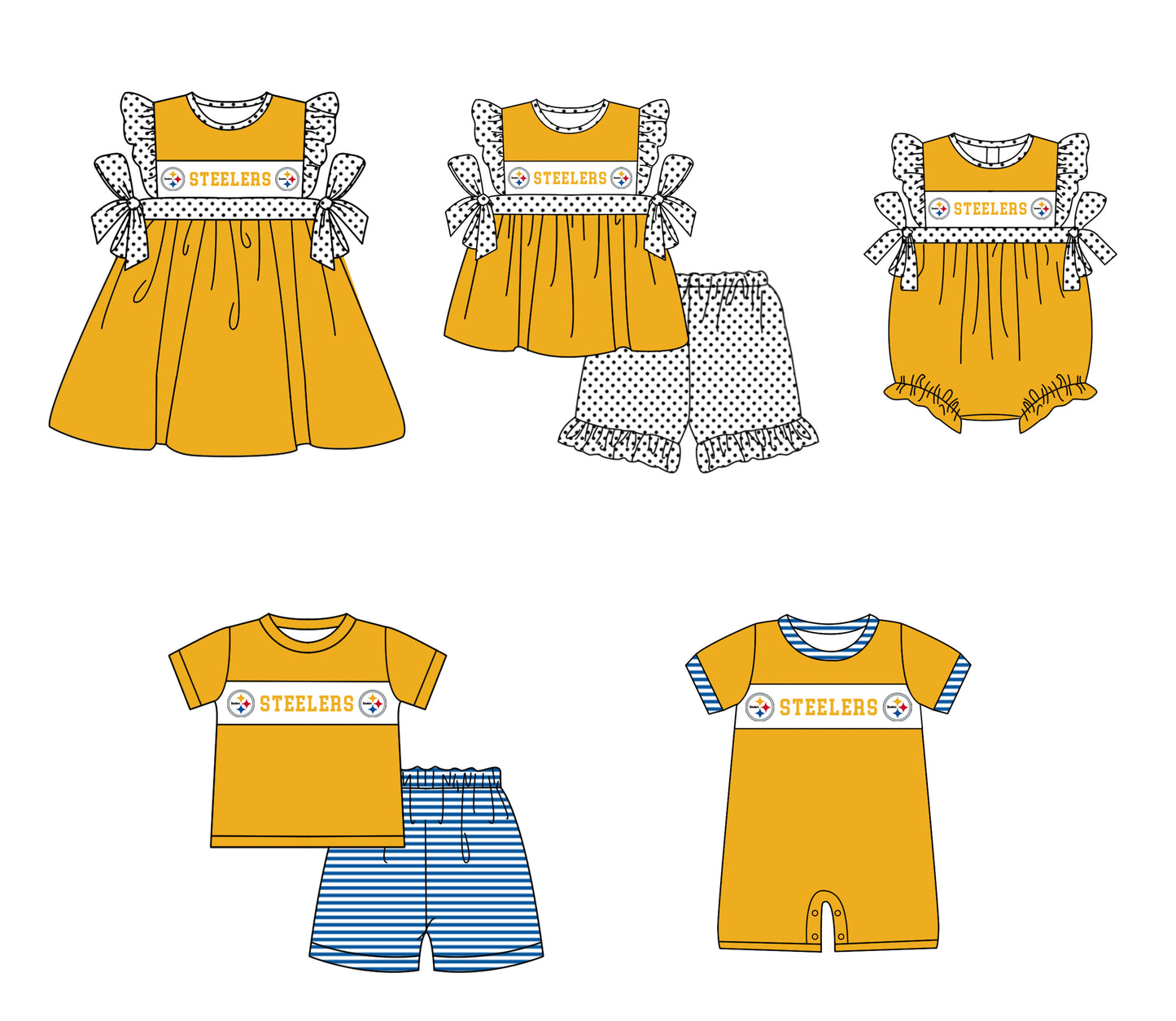 ( Moq 5 ) Baby Girls Toddler Short Sleeves Tunic Dots Shorts Team Orange Set