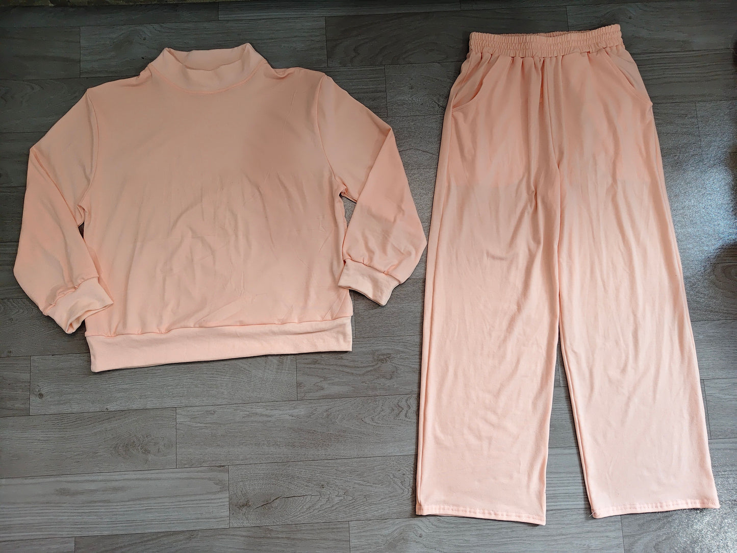 ( No moq ) Preorder Adult Women Long Sleeves Pink Shirt Pockets Pants Cotton Set Clothes