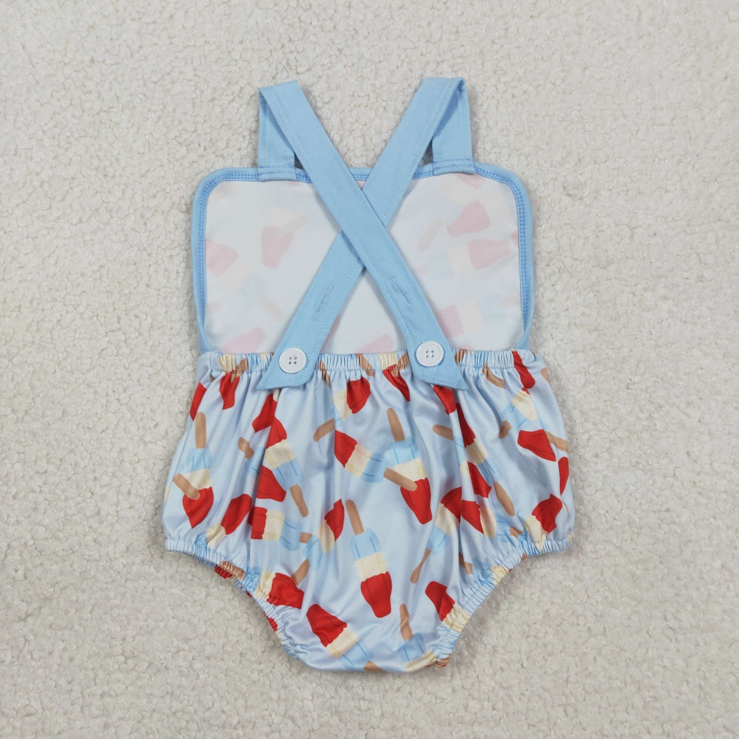 Baby Boys Short Sleeves Blue Shirt Popsicles Pockets Shorts 4th of July Clothes Set RTS