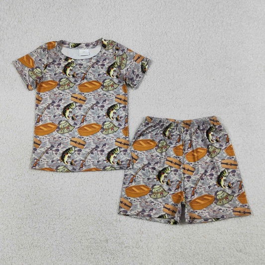 Baby Boys Toddler Short Sleeves Fishing Shirt Shorts Summer Set RTS