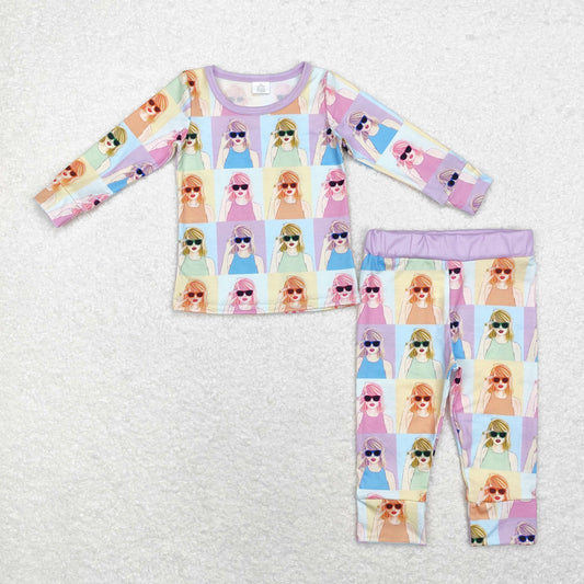 Baby Girl Long Sleeves Singer Shirt Pants Pajamas Clothes Bamboo Set