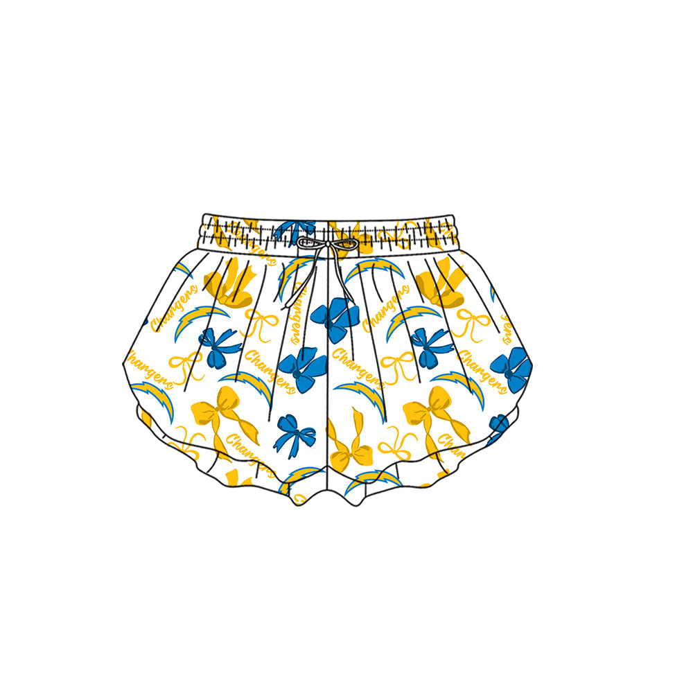 ( Moq 5 Each Style ) Baby Girls Toddler Yellow Blue Bows Team Sibling Shorts Dresses Set Summer Clothing