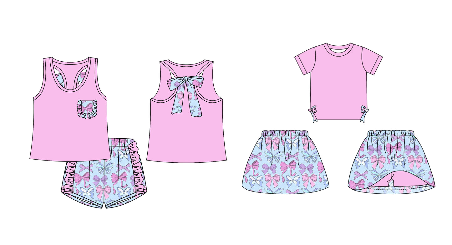 Baby Girl Summer Bows Sibling Pink Set ( Moq 5 Each Design ) 12.14
