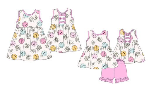Baby Girl Smile Flower Sibling Dress Set ( Moq 5 Each Style ) 1.9