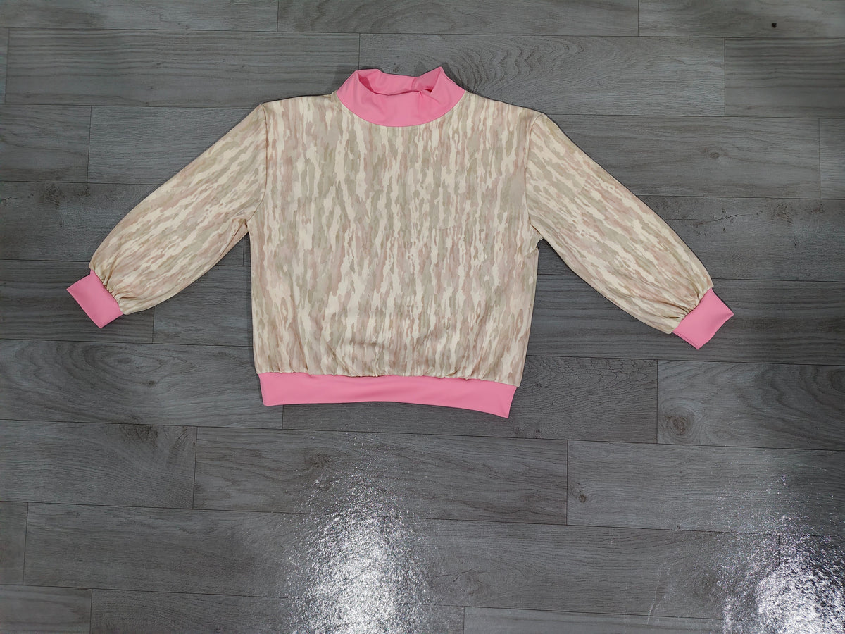( No moq ) Preorder Baby Girls Toddler Long Sleeves Pink Shirt Tops Yoga Active Camo Clothes