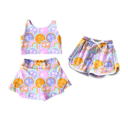 ( Moq 5 Each Style ) Baby Girl Sleeveless Smile Sibling Shorts Set 4.16