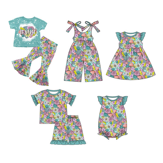 Baby Girl Flower Smile Sibling Romper Dress Set ( Moq 5 Each Style ) 12.20