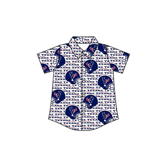 Baby Boy Short Sleeves Cow Team Buttons Shirt Tops Moq 5