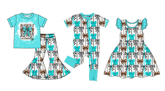 Baby Girl Short Sleeves Bows Sibling Romper Dress Set ( Moq 5 Each Style ) 12.23